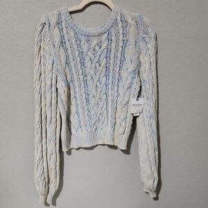 Arizona Jean Company Sweater Women's Cream Cable Knit Size small